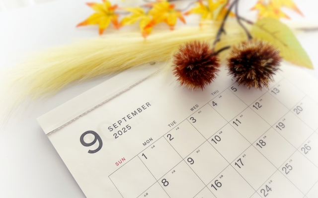 2025年9月のカレンダー