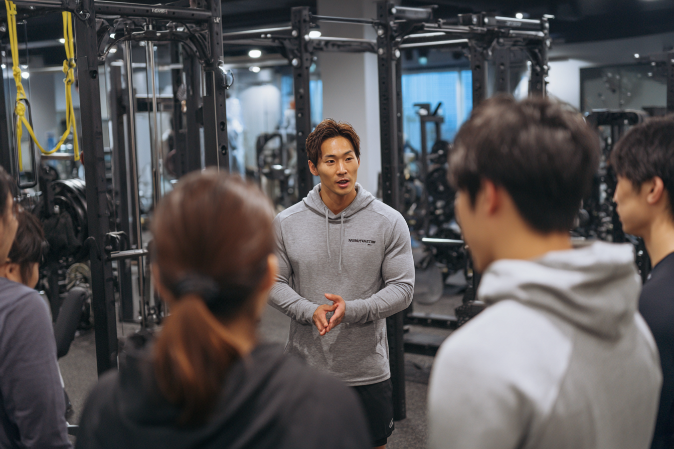 パーソナルジムで指導を行うパーソナルトレーナー